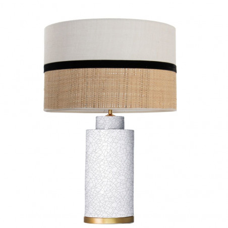 1728 - Lamp and Sack, Velvet and Raffia Shade (58.5cm height) Gold base flat design. 1728 - Lamp and Sack, Velvet and Raffia Shade (58.5cm height) Gold base flat design.
