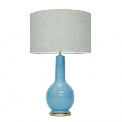 1764 - Lamp and Linen Shade (74cm height)