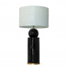 1837 - Lamp and Linen Shade (77cm height) Gold base flat design.