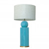 1837 - Lamp and Linen Shade (77cm height) Gold base flat design.