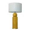 1837 - Lamp and Linen Shade (77cm height) Gold base flat design.