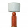 1837 - Lamp and Linen Shade (77cm height) Gold base flat design.