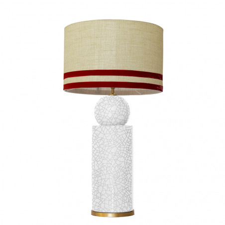 1837 - Lamp and Linen Svel Gris Piedra, velvet, gold base (77cm height).