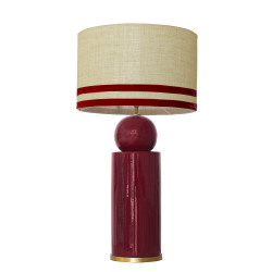 1837 - Lamp and Linen Svel Gris Piedra, velvet, gold base (77cm height).