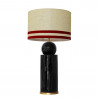 1837 - Lamp and Linen Svel Gris Piedra, velvet, gold base (77cm height).