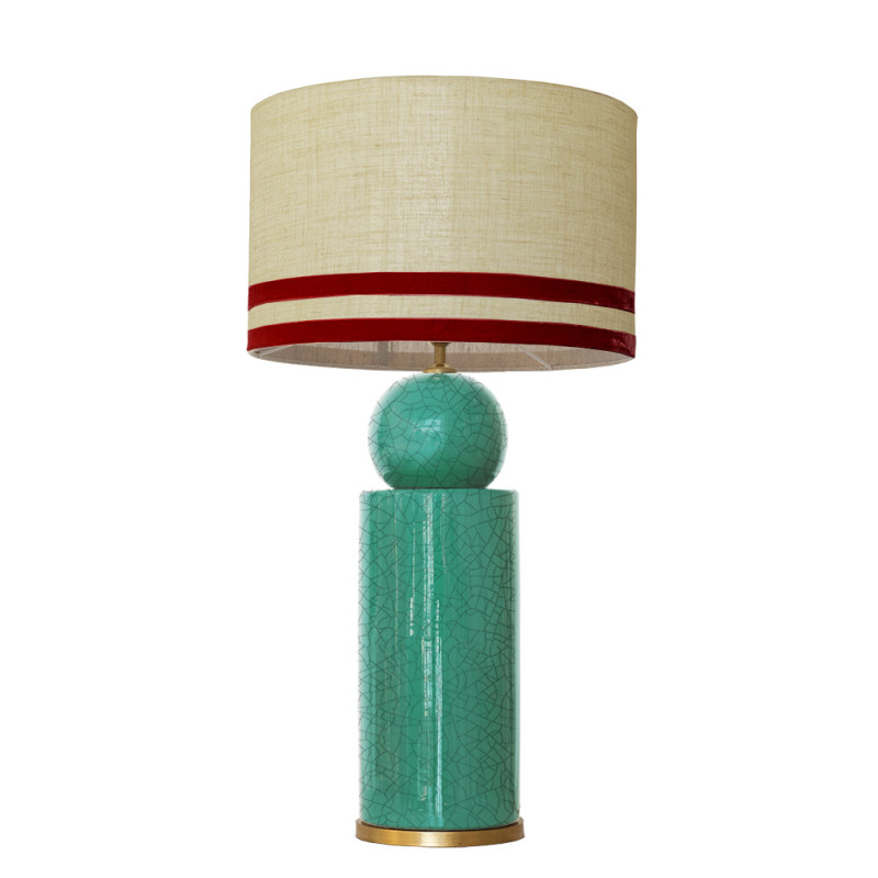 1837 - Lamp and Linen Svel Gris Piedra, velvet, gold base (77cm height).