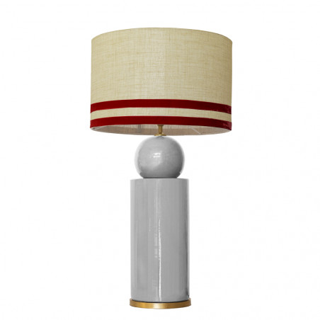 1837 - Lamp and Linen Svel Gris Piedra, velvet, gold base (77cm height).