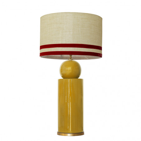 1837 - Lamp and Linen Svel Gris Piedra, velvet, gold base (77cm height).