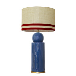 1837 - Lamp and Linen Svel Gris Piedra, velvet, gold base (77cm height).