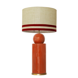 1837 - Lamp and Linen Svel Gris Piedra, velvet, gold base (77cm height).