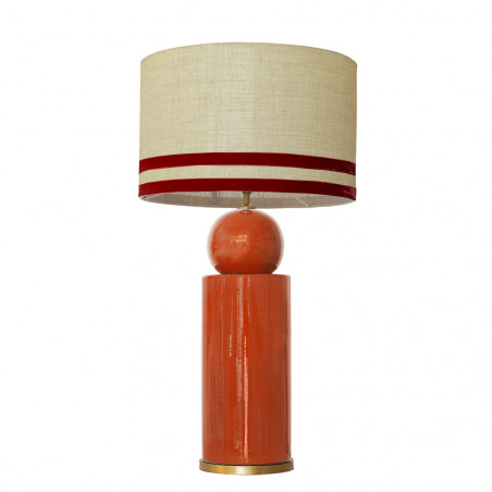 1837 - Lamp and Linen Svel Gris Piedra, velvet, gold base (77cm height).