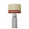 1838 - Lamp and Linen Stone Grey, velvet, gold base (67cm height).