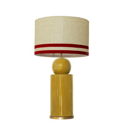 1838 - Lamp and Linen Stone Grey, velvet, gold base (67cm height).