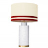 1727 - Lamp and Svel Toasted Linen Shade with velvet stripes(67cm height) Gold base flat design.