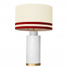 1727 - Lamp and Svel Toasted Linen Shade with velvet stripes(67cm height) Gold base flat design.