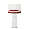 1838 - Lamp and Linen Svel White Shade, velvet, gold base (67cm height).