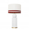 1838 - Lamp and Linen Svel White Shade, velvet, gold base (67cm height).