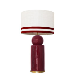 1838 - Lamp and Linen Svel White Shade, velvet, gold base (67cm height).