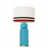 1838 - Lamp and Linen Svel White Shade, velvet, gold base (67cm height).