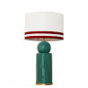 1838 - Lamp and Linen Svel White Shade, velvet, gold base (67cm height).