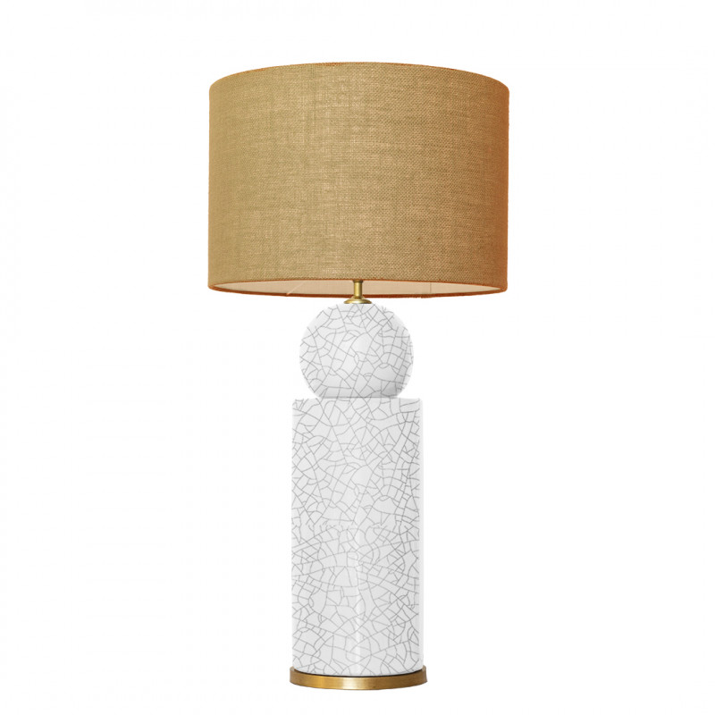 1837 - Lamp and Sack Shade (77cm height) Gold base flat design.