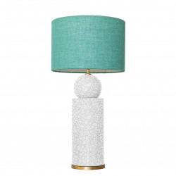 1837 - Lamp and Sack Shade (77cm height) Gold base flat design.