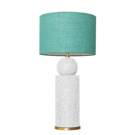 1837 - Lamp and Sack Shade (77cm height) Gold base flat design.