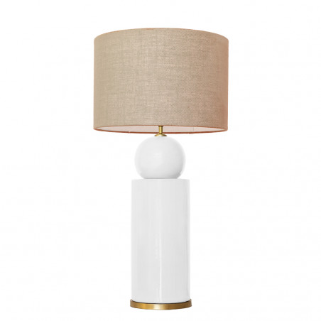 1837 - Lamp and Sack Shade (77cm height) Gold base flat design.