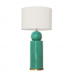 1837 - Lamp and Sack Shade (77cm height) Gold base flat design.