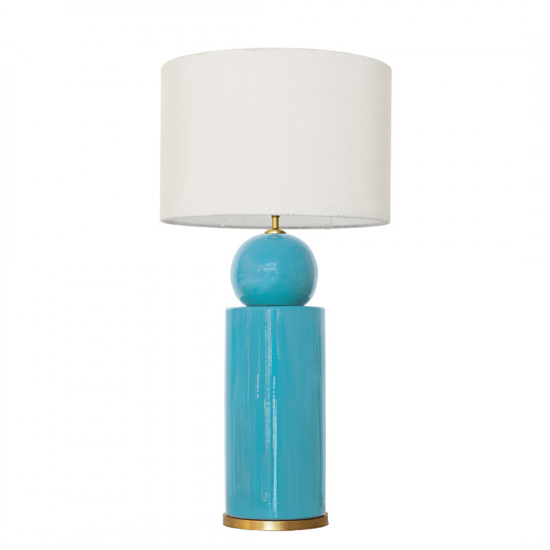 1837 - Lamp and Sack Shade (77cm height) Gold base flat design.