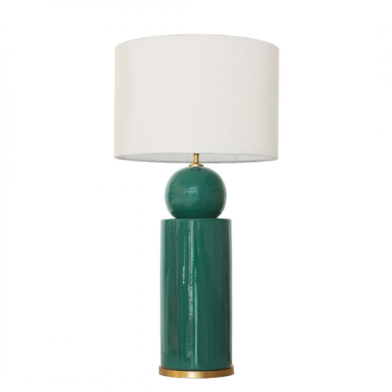 1837 - Lamp and Sack Shade (77cm height) Gold base flat design.