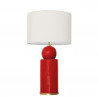 1838 - Ceramic lamp, sack style shade and gold coloured base (67cm height)