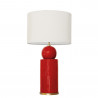 1838 - Ceramic lamp, sack style shade and gold coloured base (67cm height)