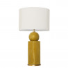 1838 - Ceramic lamp, sack style shade and gold coloured base (67cm height)