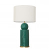 1838 - Ceramic lamp, sack style shade and gold coloured base (67cm height)