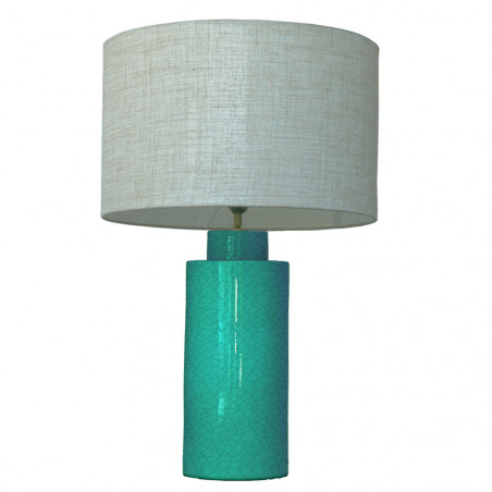 1727 - Lamp and Linen Shade (65cm height) No base.