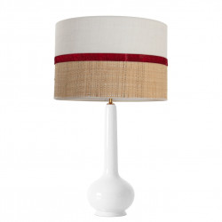 1779 - Lamp and Sack, Raffia and velvet strip (75cm height)