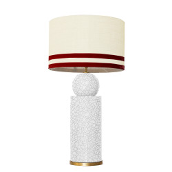 1837 - Lamp and Linen Svel Toasted Shade, velvet, gold base (77cm height).