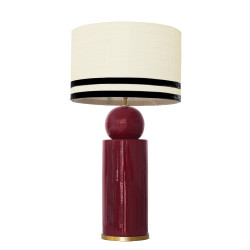 1837 - Lamp and Linen Svel Toasted Shade, velvet, gold base (77cm height).