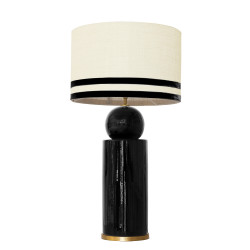 1837 - Lamp and Linen Svel Toasted Shade, velvet, gold base (77cm height).