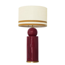 1837 - Lamp and Linen Svel Toasted Shade, velvet, gold base (77cm height).