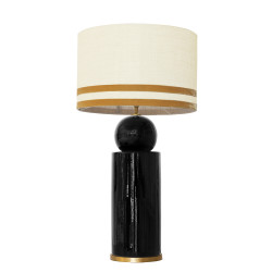 1837 - Lamp and Linen Svel Toasted Shade, velvet, gold base (77cm height).