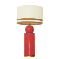 1837 - Lamp and Linen Svel Toasted Shade, velvet, gold base (77cm height).