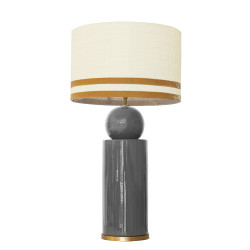 1837 - Lamp and Linen Svel Toasted Shade, velvet, gold base (77cm height).