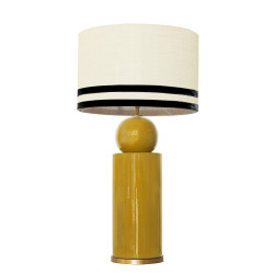 1837 - Lamp and Linen Svel Toasted Shade, velvet, gold base (77cm height).