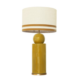 1837 - Lamp and Linen Svel Toasted Shade, velvet, gold base (77cm height).