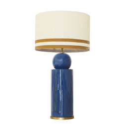 1837 - Lamp and Linen Svel Toasted Shade, velvet, gold base (77cm height).