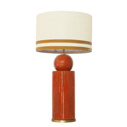 1837 - Lamp and Linen Svel Toasted Shade, velvet, gold base (77cm height).