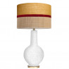 1764 - Lamp and Sack, Velvet and Raffia Shade (75cm height) Gold base flat design.