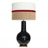 1764 - Lamp and Sack, Velvet and Raffia Shade (75cm height) Gold base flat design.